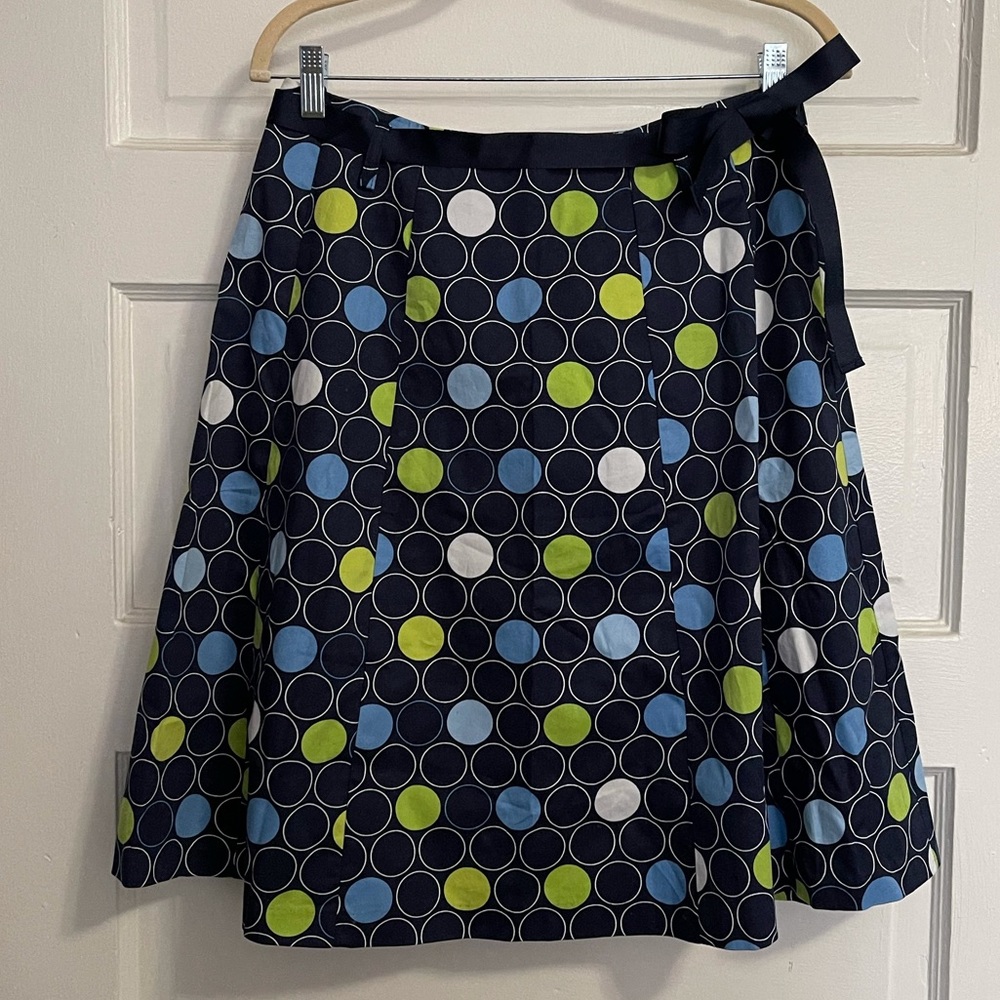 Cotton geometric print a-line skirt